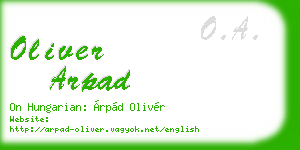 oliver arpad business card